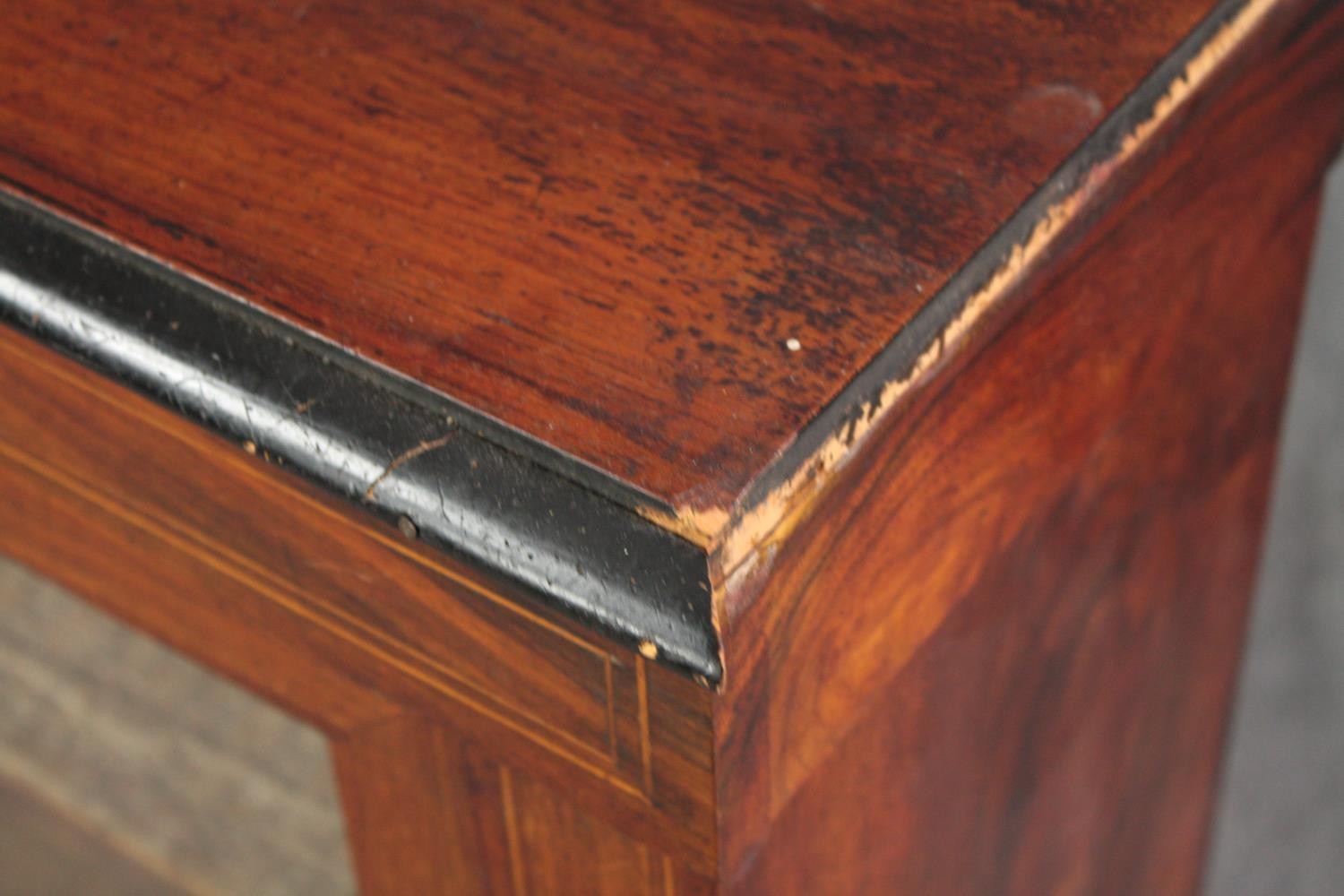 Pier cabinet, 19th century walnut with satinwood and ebony inlay. H.107 W.78 D.30cm. - Image 4 of 5