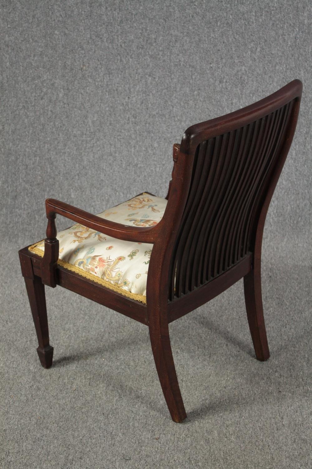 Armchair, Edwardian mahogany framed. H.75cm. - Image 3 of 4