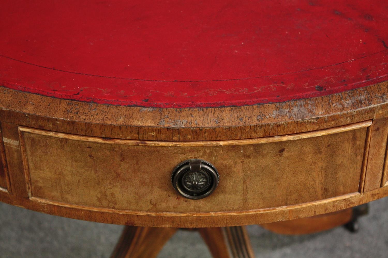 A Georgian style mahogany library drum table. H.72 Dia.92cm. - Image 5 of 6