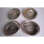 Four Abalone shells. L.20 W.15cm.