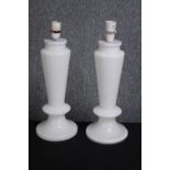 A pair of ceramic table lamps. H.42cm. (each)