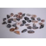 A collection of approximately thirty eight small Agate crystal geodes. H.4 W.3cm. (largest)