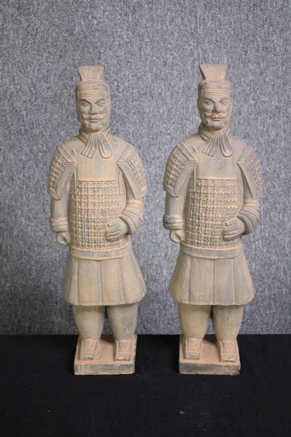 Terracotta army. Two figures. H.48cm. (each)