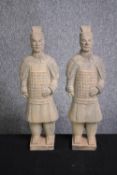 Terracotta army. Two figures. H.48cm. (each)