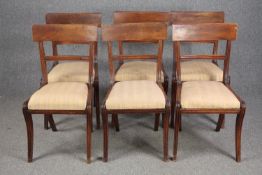 Dining chairs, a set of six Regency mahogany.