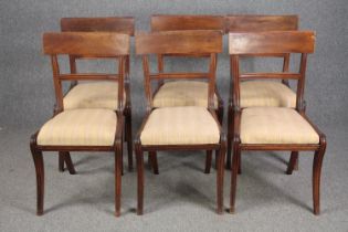 Dining chairs, a set of six Regency mahogany.