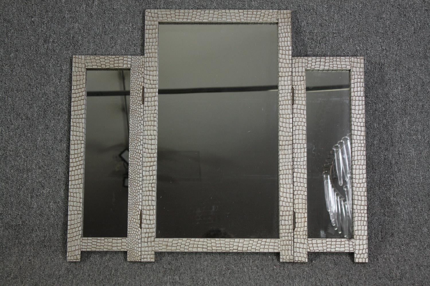 A triptych mirror and a contemporary arched mirror. H.100 W.29cm. (largest) - Image 4 of 7