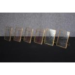 Six gilt metal easel picture frames. H16 W.11cm. (each)