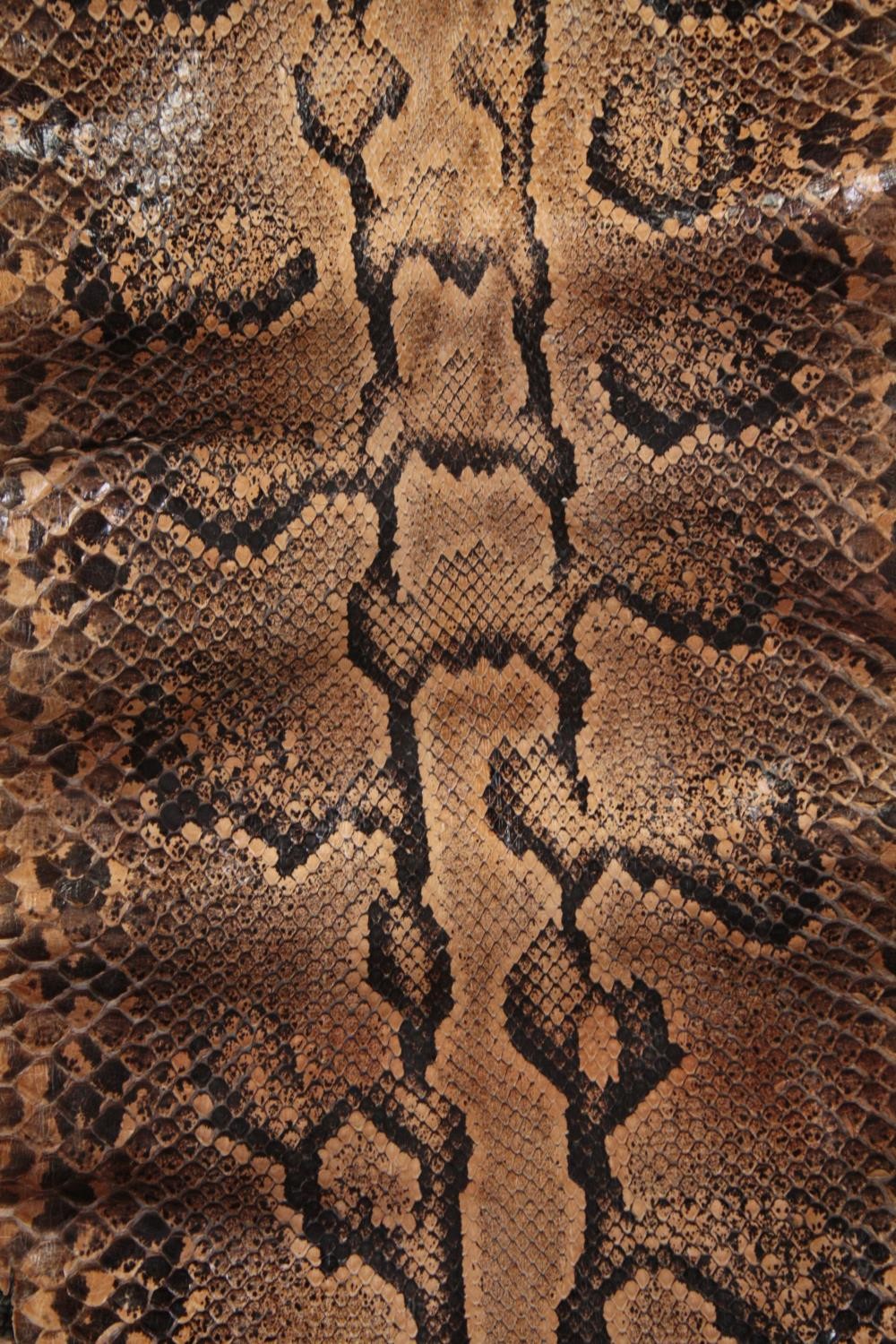 A very large Mid 20th century taxidermy Python snake skin. L.365 W.36cm. (widest) - Image 4 of 6