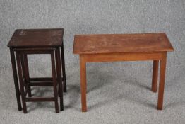 Three vintage occasional tables. H.48 W.66 D.30cm. (largest)