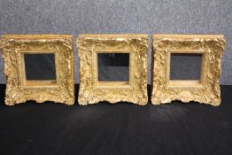 Three moulded frame mirrors. H.20 W.20cm.(each)