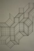 A 1960's geometric drawing. Signed 'Brian Goodridge' and dated 1966 on the back. H.73 W.59cm.
