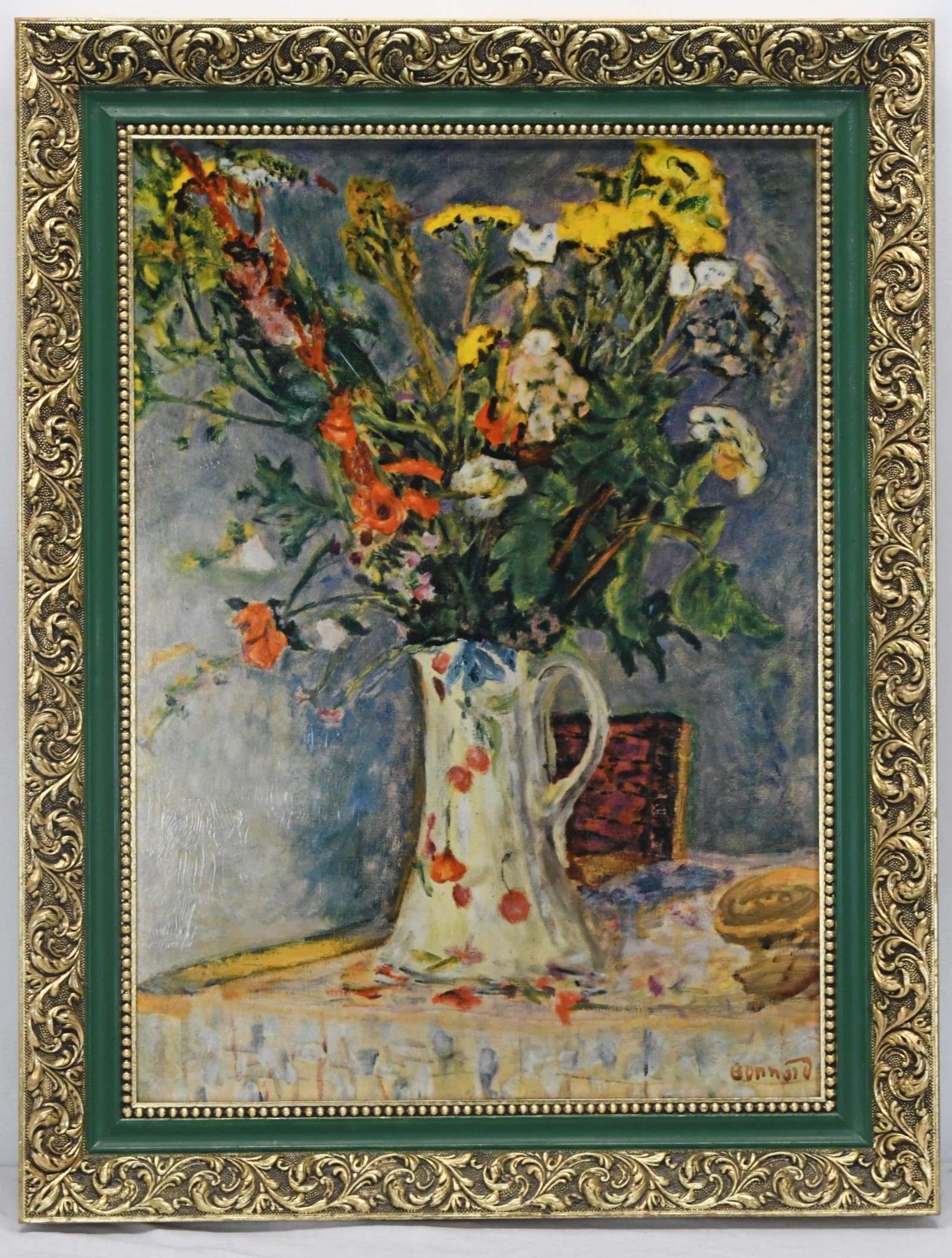 After Pierre Bonnard and Charles Camoin, two framed textured prints of still life oil paintings. - Image 3 of 8