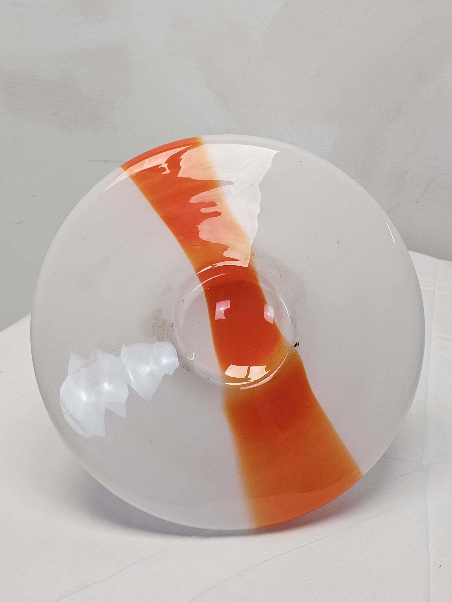 Pendant light fitting, mid century style in coloured glass. H.40 W.30cm. - Image 2 of 3