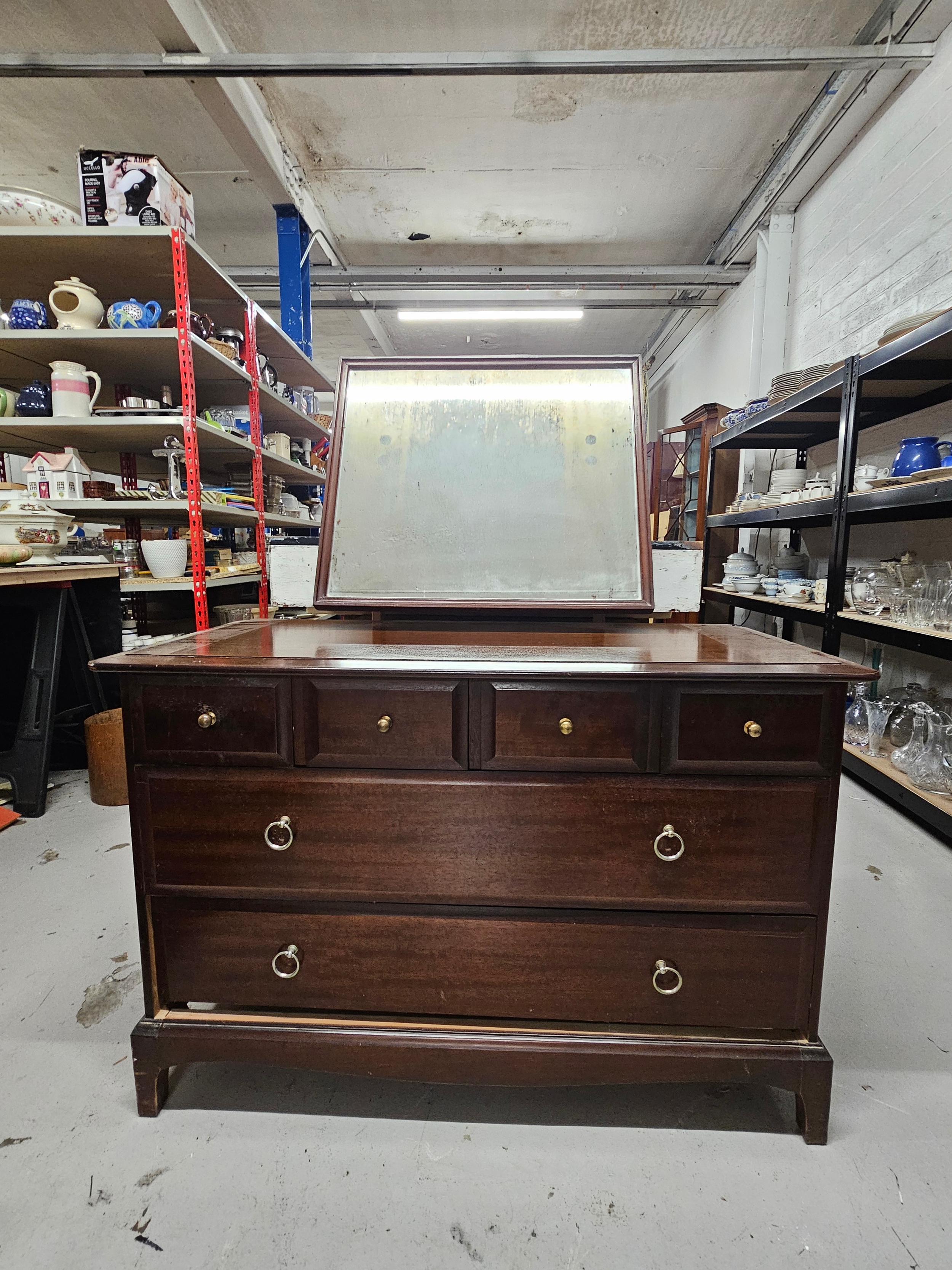 A vintage Stag furniture dressing chest. H.130 W.107 D.47