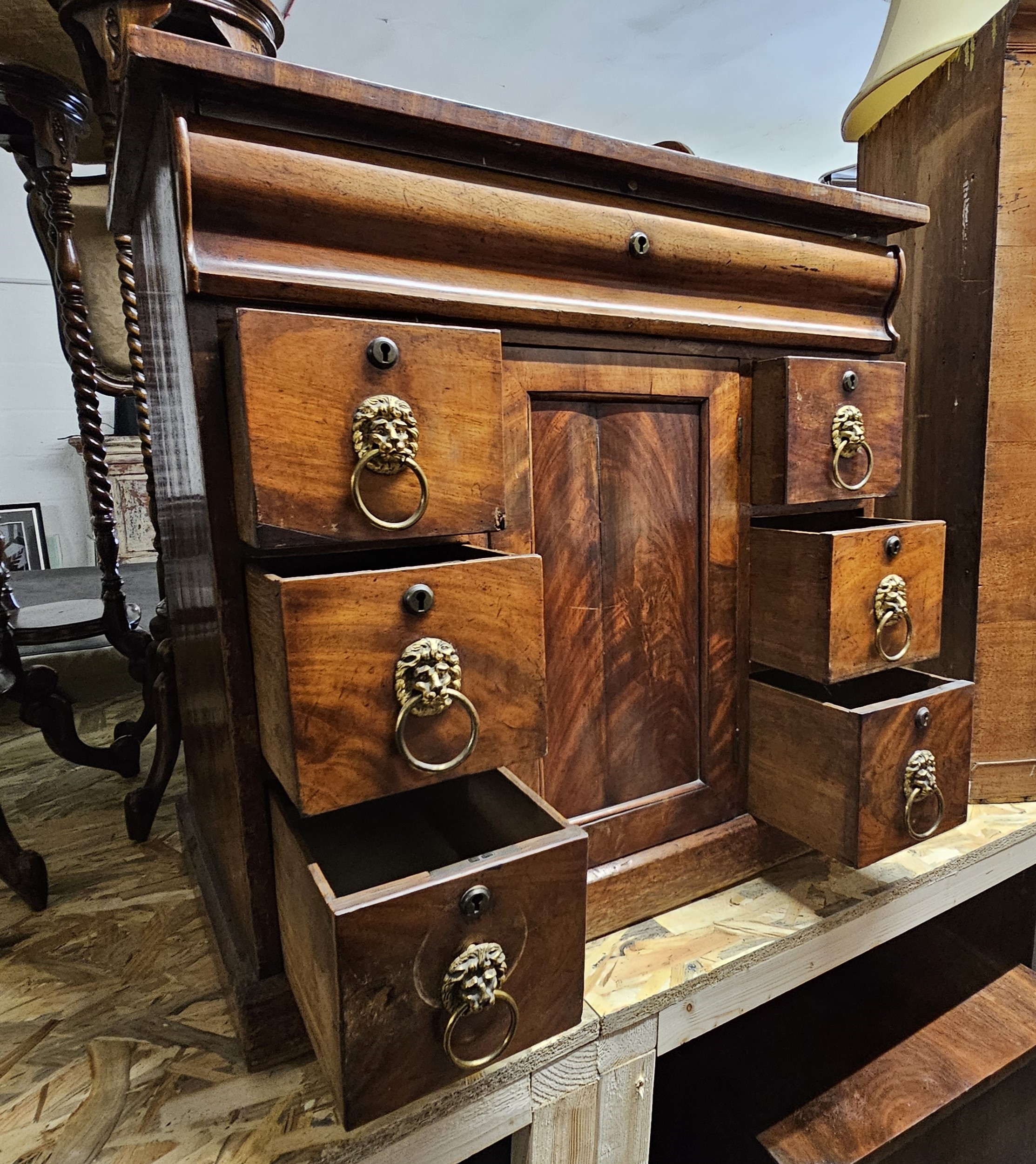 An early 19th century flame mahogany dwarf side cabinet. H.74 W.74 D.42cm. - Image 3 of 3