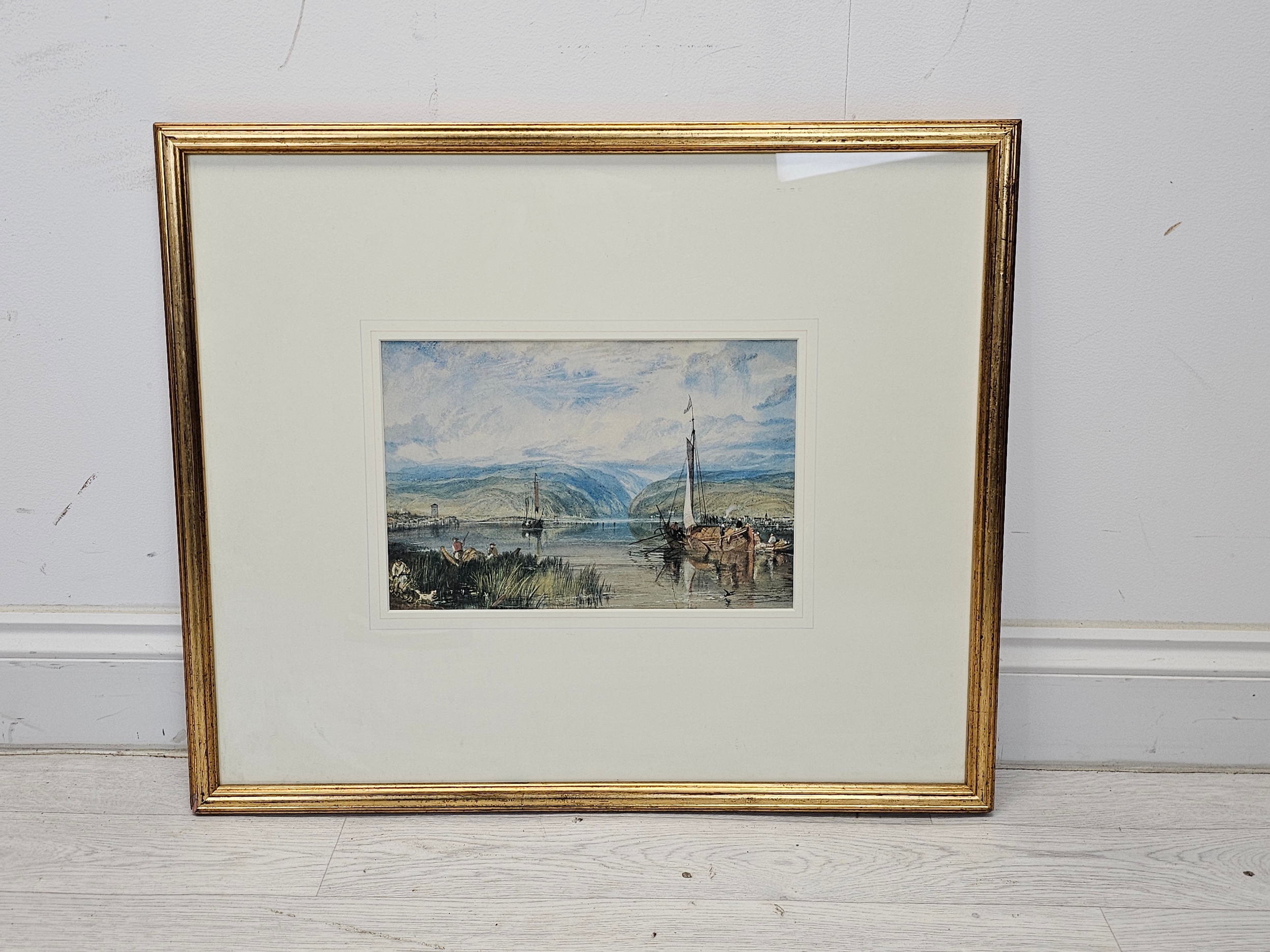 Watercolour, 19th century riverscape, framed and glazed. H.54 W.63cm. - Image 2 of 3
