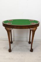 Card table, mid Georgian style walnut. H.65 W.90 D.55cm.