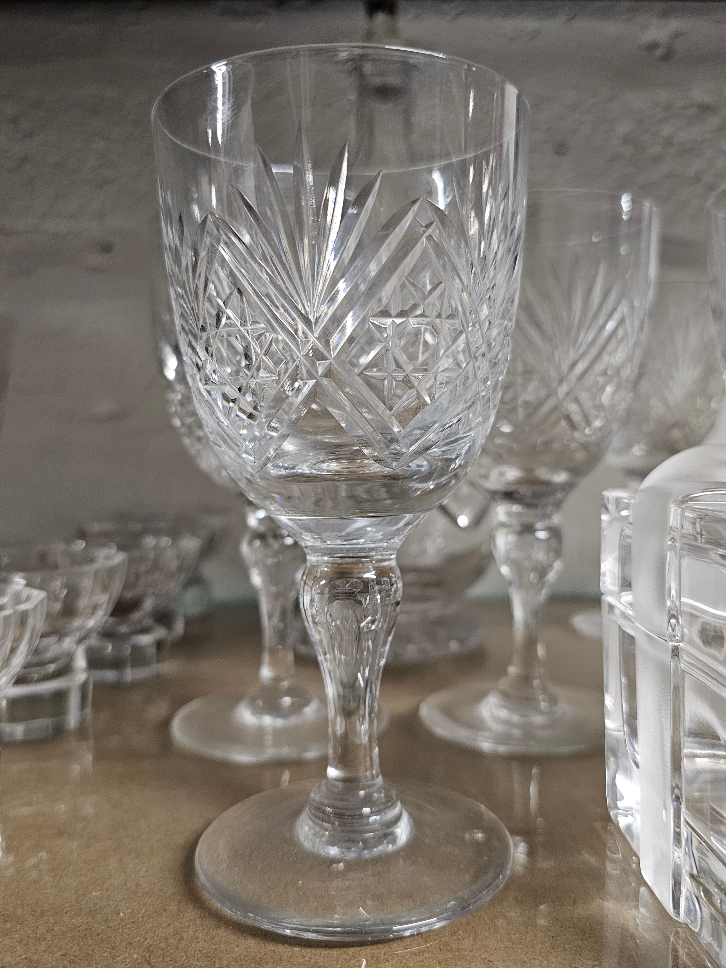 A miscellaneous collection of glasses and a decanter H.34cm. - Image 2 of 4