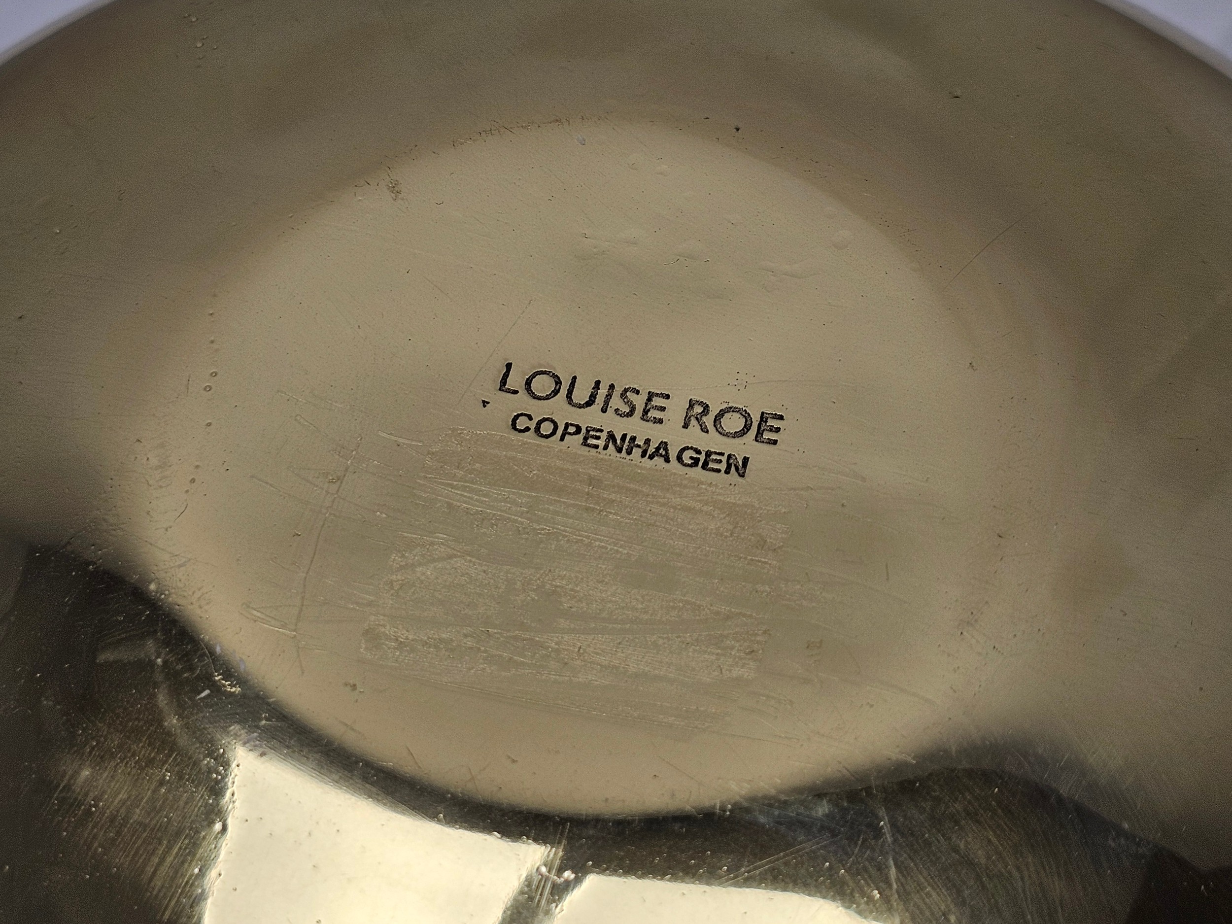 A contemporary glazed metal bowl marked Louis Roe Copenhagen to the underside. H.15 W.30cm. - Image 3 of 3