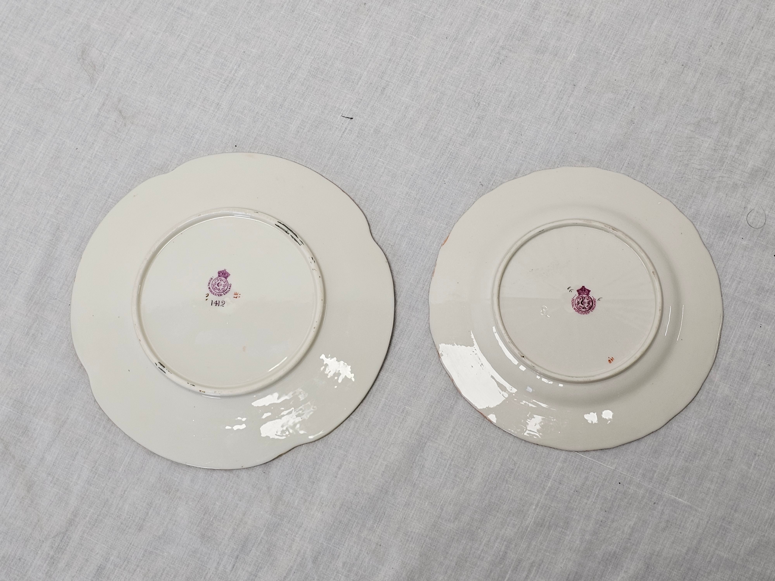 Two Royal Worcester plates with early marks. - Image 2 of 2