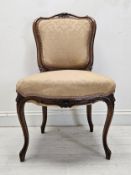 A carved oak Louis XV style side chair. H.85 W.48 D.48cm.