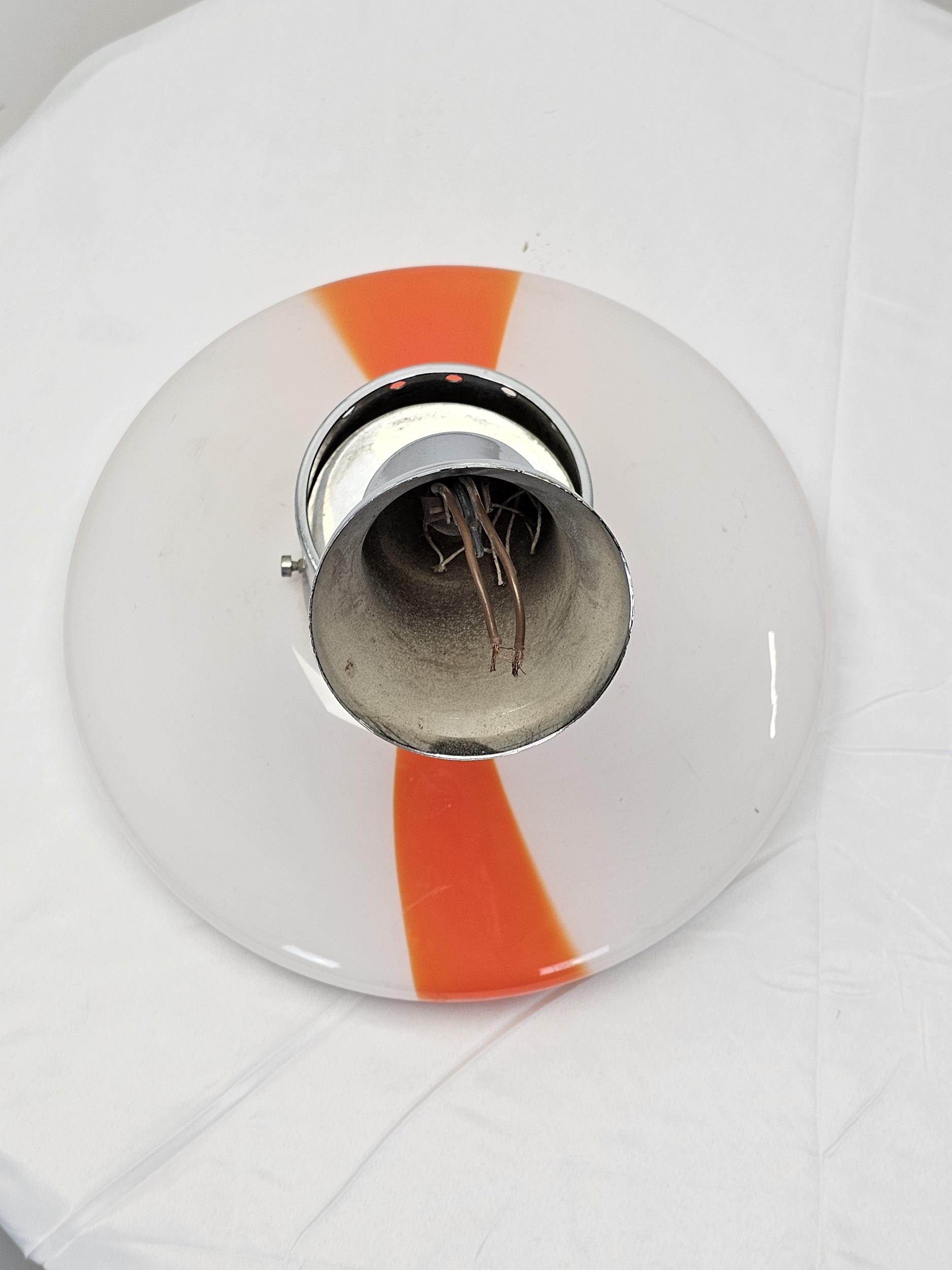 Pendant light fitting, mid century style in coloured glass. H.40 W.30cm. - Image 3 of 3