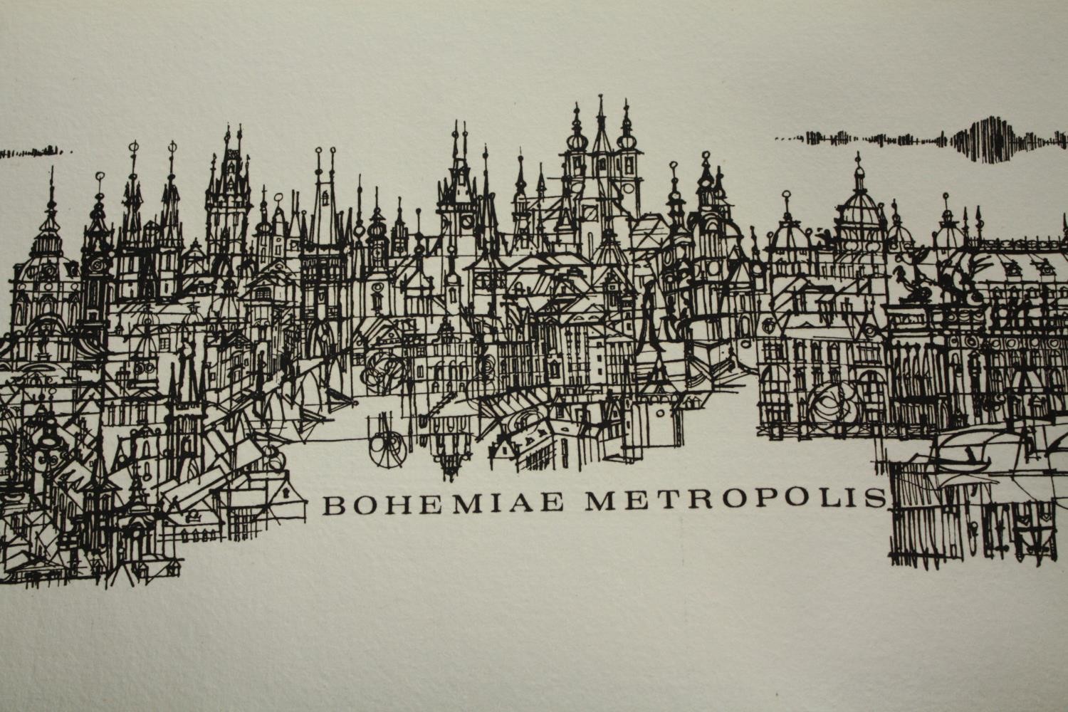 Prague. Boaheamia Metropolatis. Lithograph signed in the plate by the the artist and dated 1969. - Image 2 of 4
