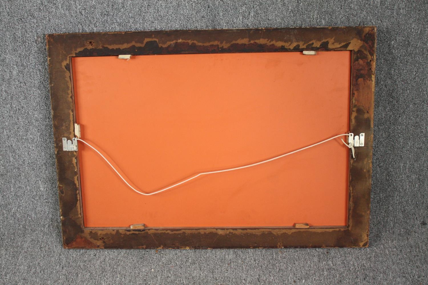 A 19th century gilt and gesso framed wall mirror with replacement plate. H.65 W.90cm. - Image 4 of 4