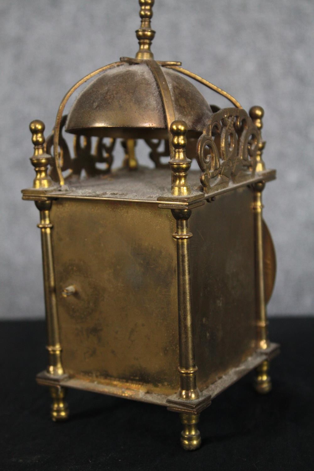 Mixed collection. A 19th century brass inlaid rosewood sewing box, brass clock and copper - Image 7 of 14