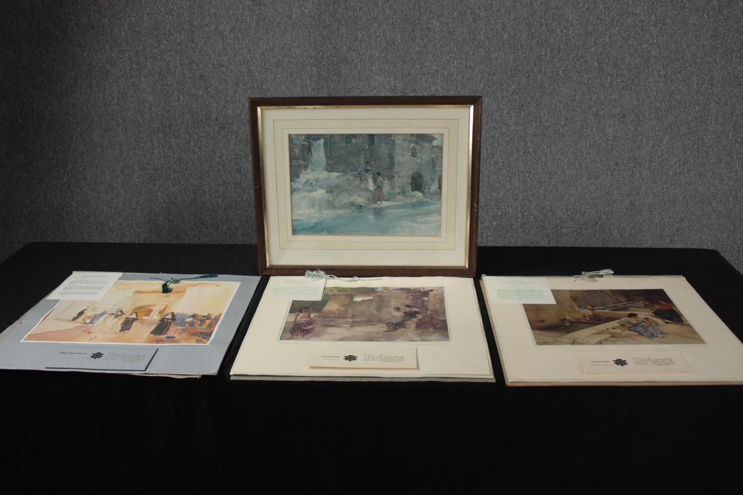 William Russell Flint. A collection of three framed lithographs and a calendar. H.41 W.50cm. (