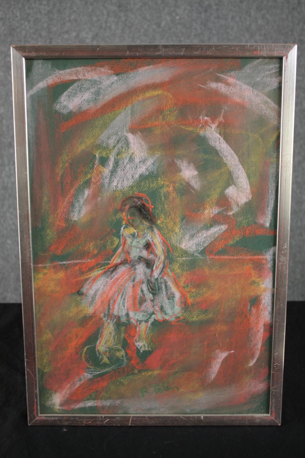 Pastel on paper. Ballet dancer. Unsigned. Framed and glazed. H.47 W.33cm. - Image 2 of 3