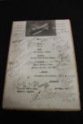 216 Squadron menu signed by the sqn members. Dated 25th May 1935. Signed by pilots and crew in