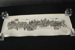 Prague. Boaheamia Metropolatis. Lithograph signed in the plate by the the artist and dated 1969.