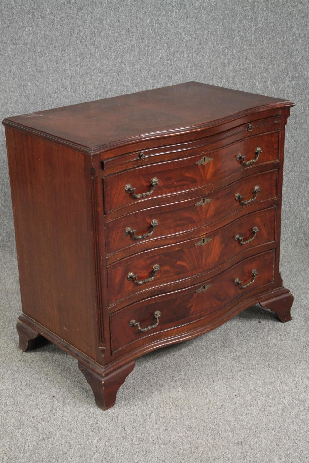 Chest of drawers, Georgian style flame mahogany. H.78 W.78 D.47cm. - Image 2 of 7