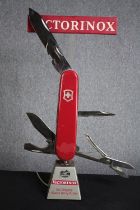 Victorinox shop display model. Swiss army Knife with opening and retracting attachments. In full