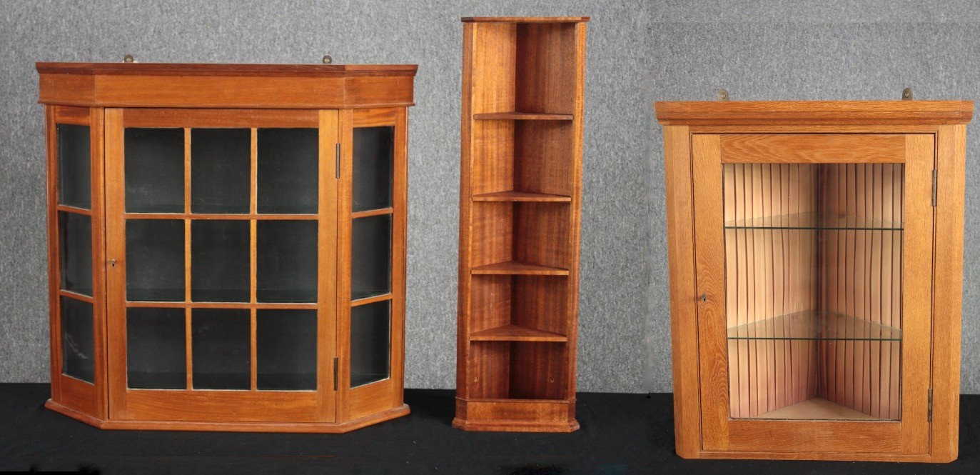 A contemporary pine wall cabinet along with a similar CD rack and corner cupboard. H.69 W.74 D.18cm. - Image 2 of 13