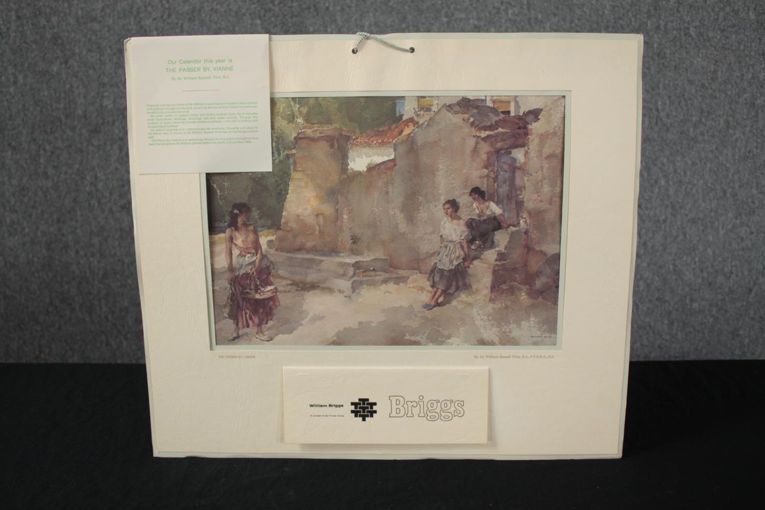 William Russell Flint. A collection of three framed lithographs and a calendar. H.41 W.50cm. ( - Image 7 of 8