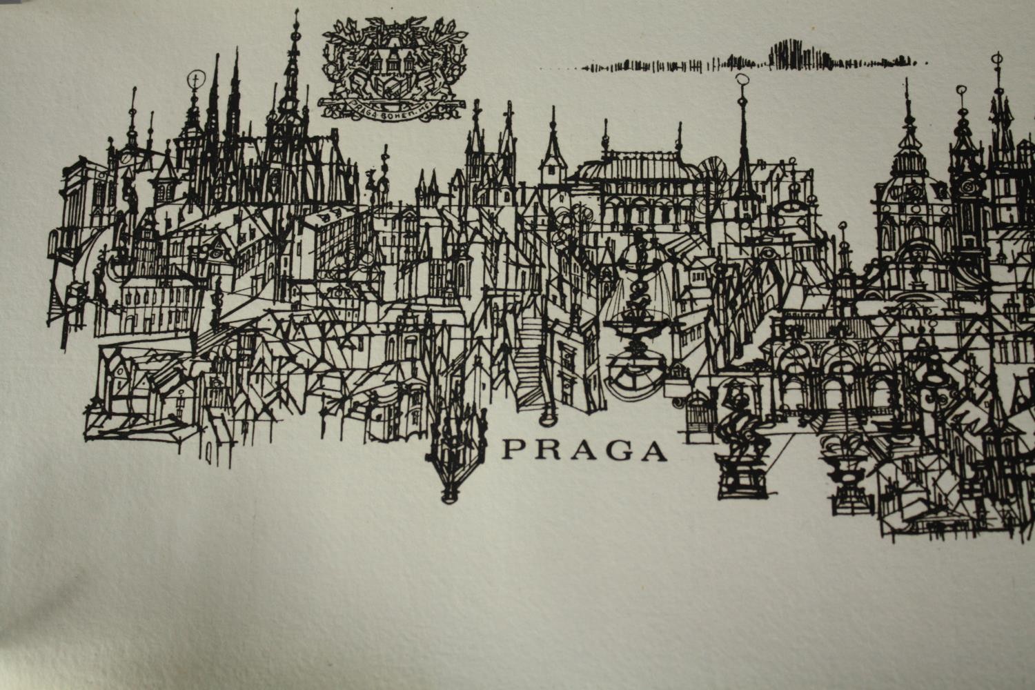 Prague. Boaheamia Metropolatis. Lithograph signed in the plate by the the artist and dated 1969. - Image 3 of 4