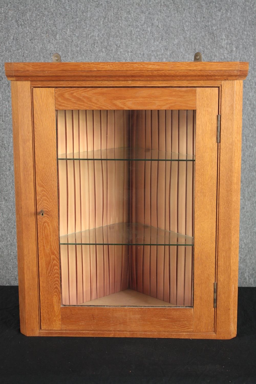 A contemporary pine wall cabinet along with a similar CD rack and corner cupboard. H.69 W.74 D.18cm. - Image 10 of 13