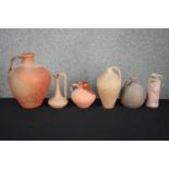 A mixed collection of six ceramic pots. H.39cm. (largest)