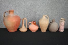 A mixed collection of six ceramic pots. H.39cm. (largest)