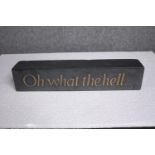 Janet Lewis -Jones. 'Oh What the hell...'. Stone carving. From the collection of Barbara Nancy