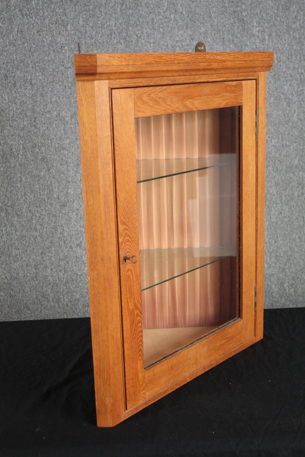 A contemporary pine wall cabinet along with a similar CD rack and corner cupboard. H.69 W.74 D.18cm. - Image 13 of 13