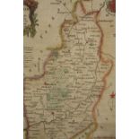 Thomas Kitchin, (also Kitchen - 1718–1784). Hand coloured map of Nottinghamshire. Circa 1795. Framed