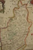 Thomas Kitchin, (also Kitchen - 1718–1784). Hand coloured map of Nottinghamshire. Circa 1795. Framed