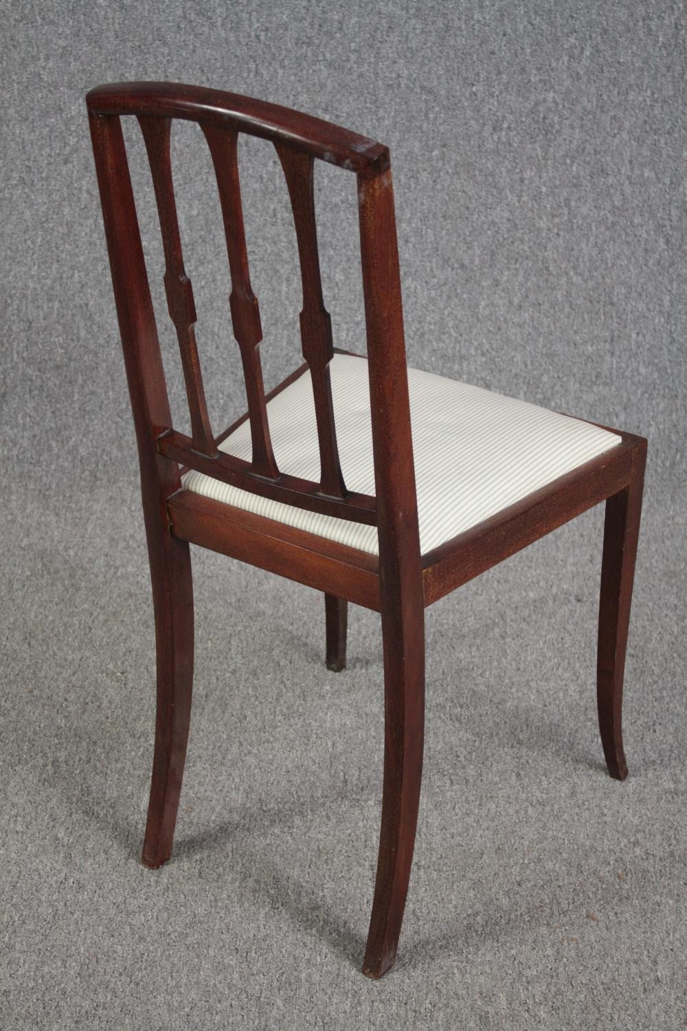 Dining chair, Edwardian mahogany with satinwood inlay. - Image 4 of 5