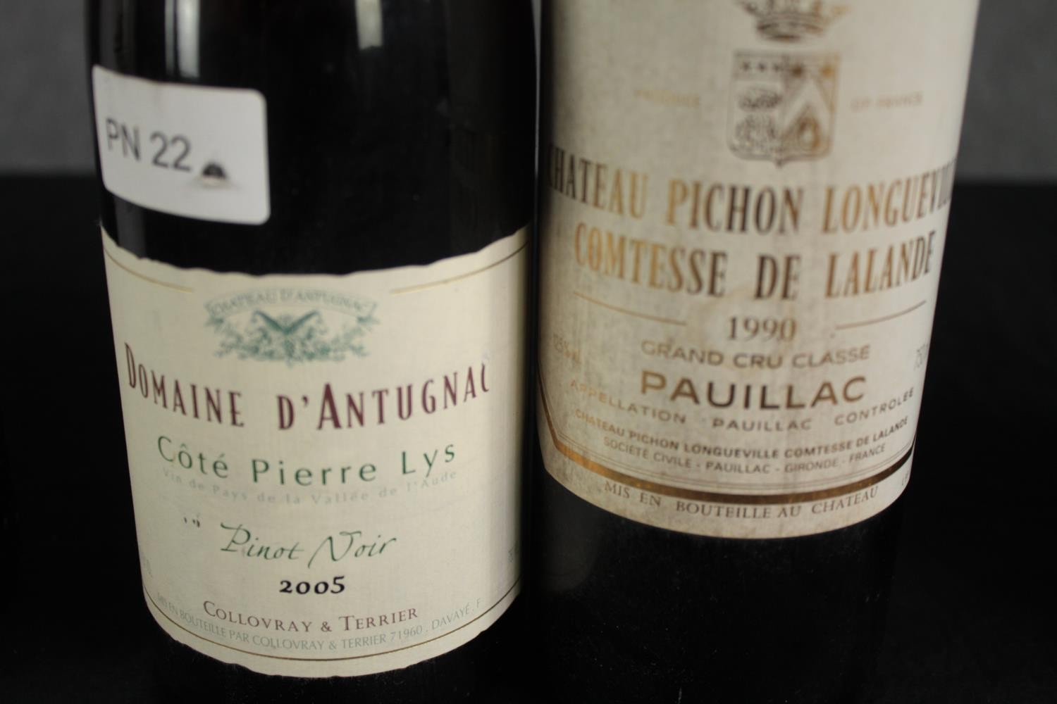 Ten bottles of French red wine. Eight bottled in the early 80s, one in 1990 and a Pinot Noir bottled - Image 4 of 5