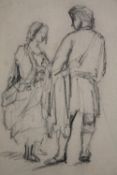 Aaron Edwin Penley (British. 1806–1870). Pencil drawing titled 'Two Highlanders'. With a label on