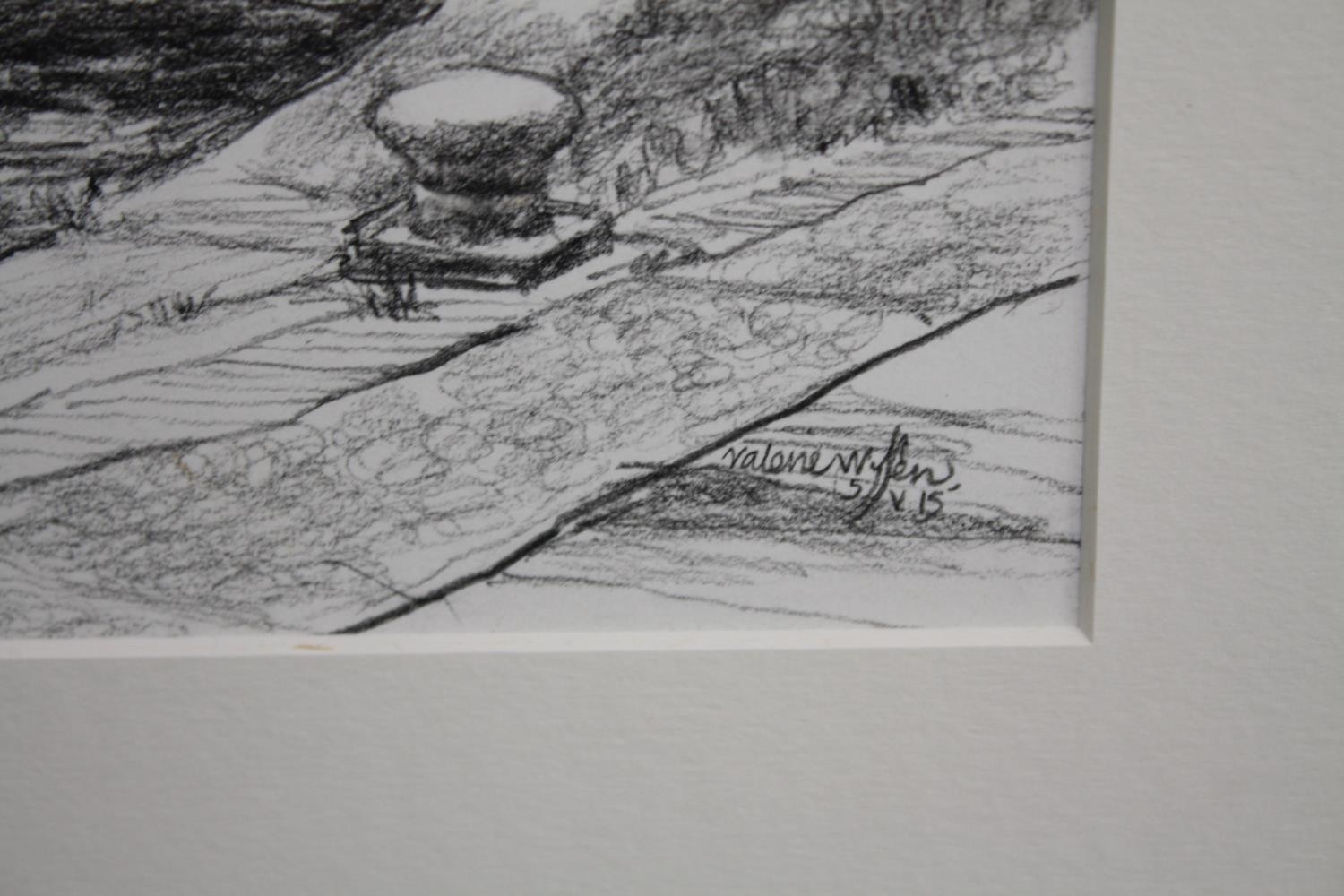 Valerie Wiffen ARCA (British b.1943). Pencil on paper. Regent’s Canal Framed and glazed. H.38 W. - Image 3 of 4